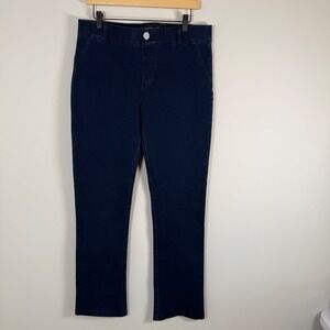 Betabrand‎ Stretchy Elastic Pull On Dark Wash Denim Leggings Pants Large NWOT